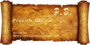Prelich Dóra névjegykártya